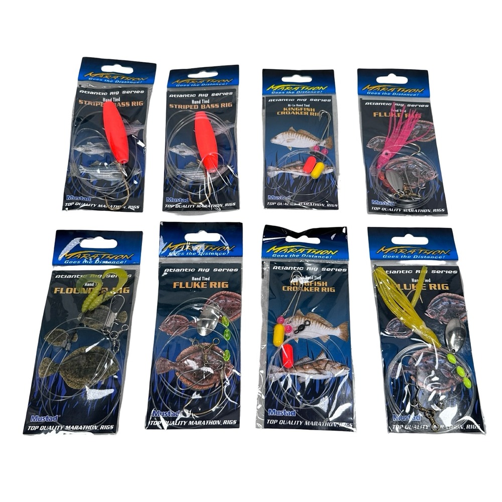 Marathon Atlantic Rig Series Hand Tied Mustad‎ Hook Fishing Rigs Lot of 8 M4751